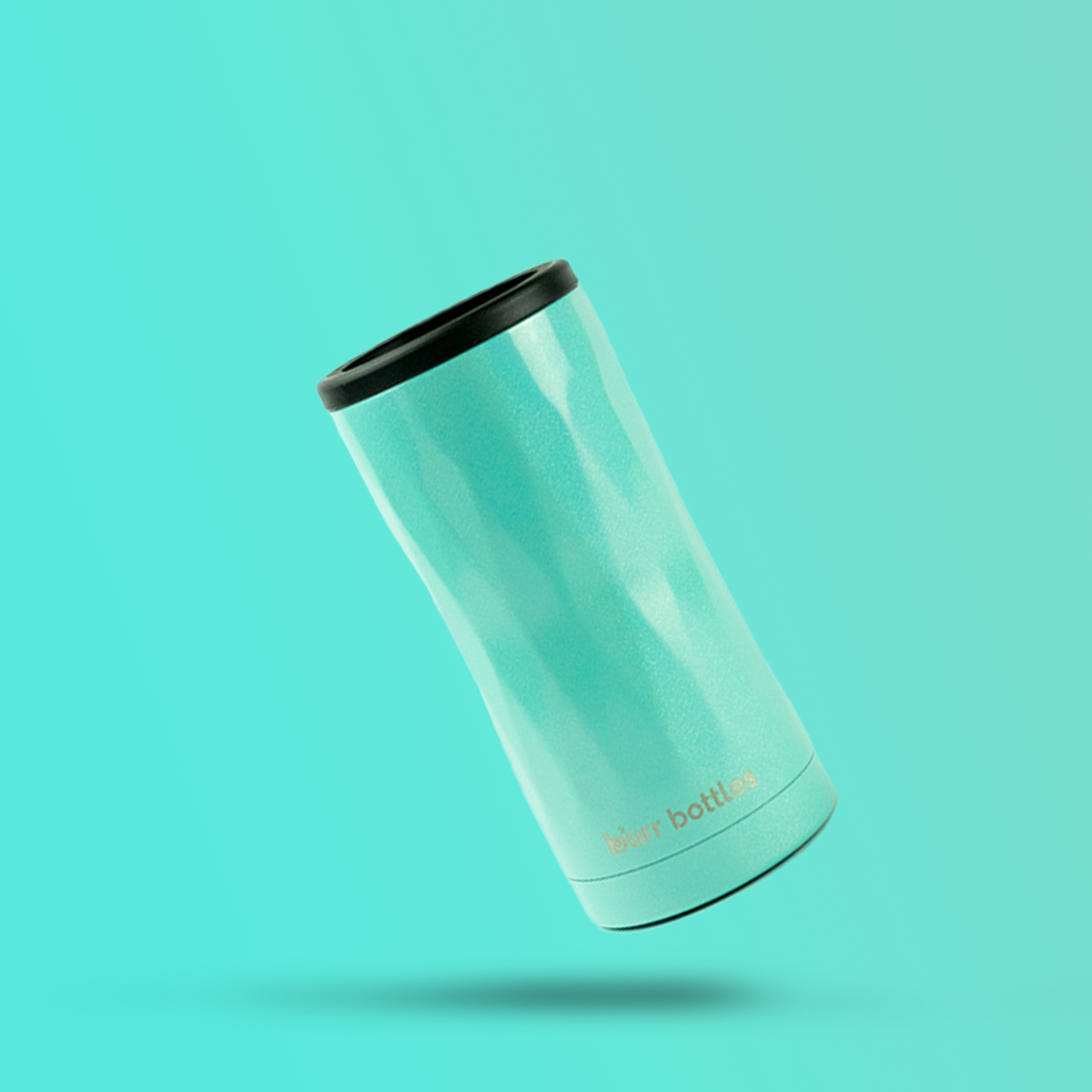 Teal Glitter Can Cooler