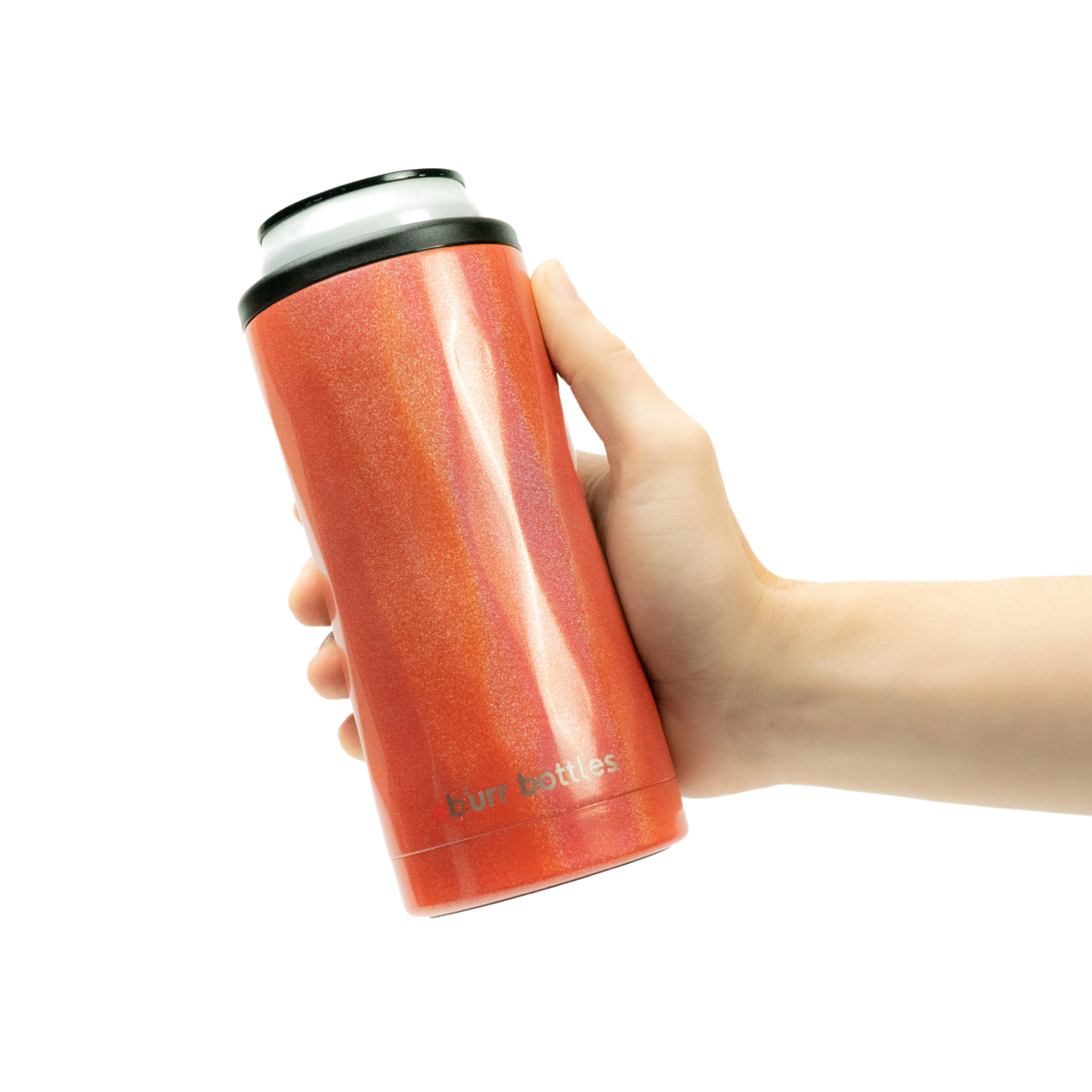 Coral Glitter Can Cooler