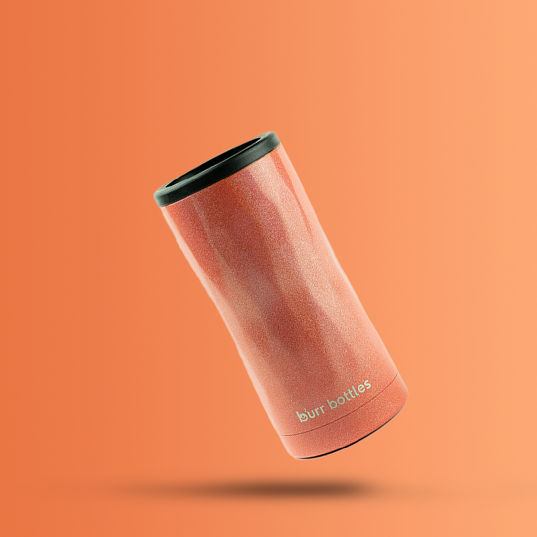 Coral Glitter Can Cooler